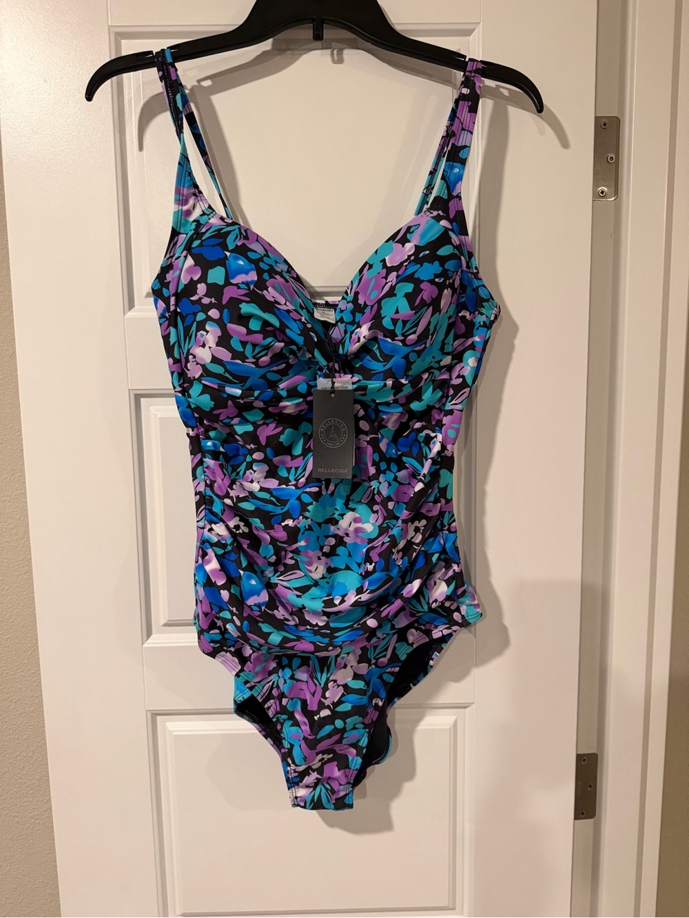 Women’s Floral One-Piece Swimsuit in Blue & Purple